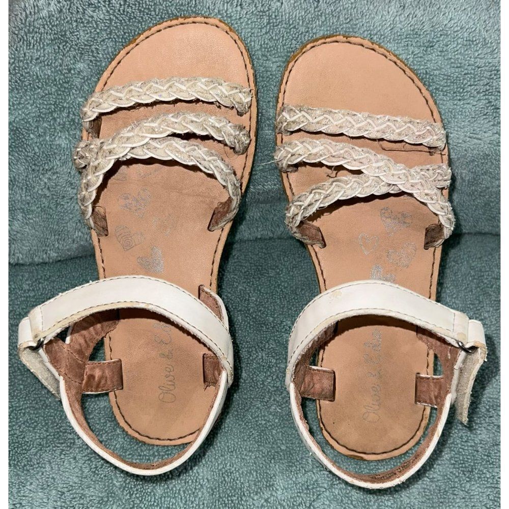 Olive & Edie Little Girl White Sparkle Sandals (12)